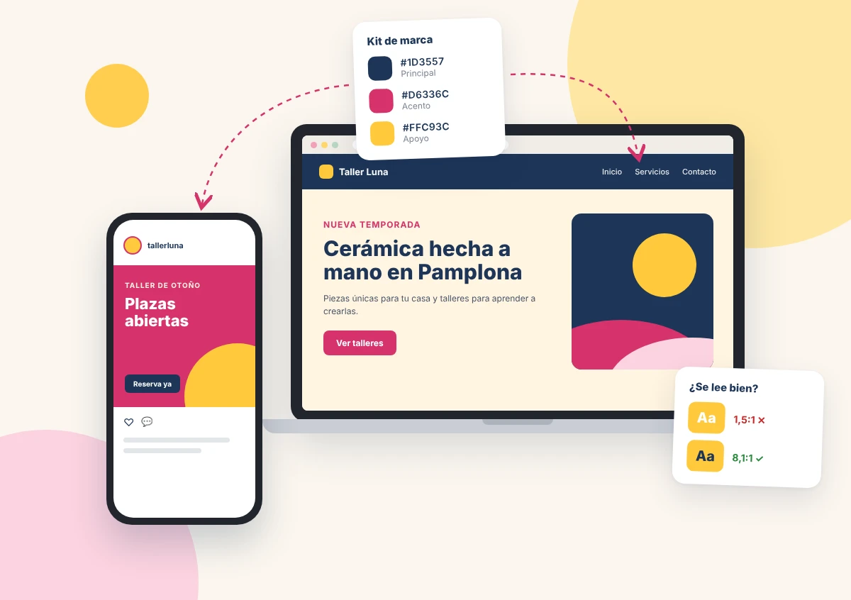 Cómo usar los colores de tu marca en Canva y en tu web, paso a paso